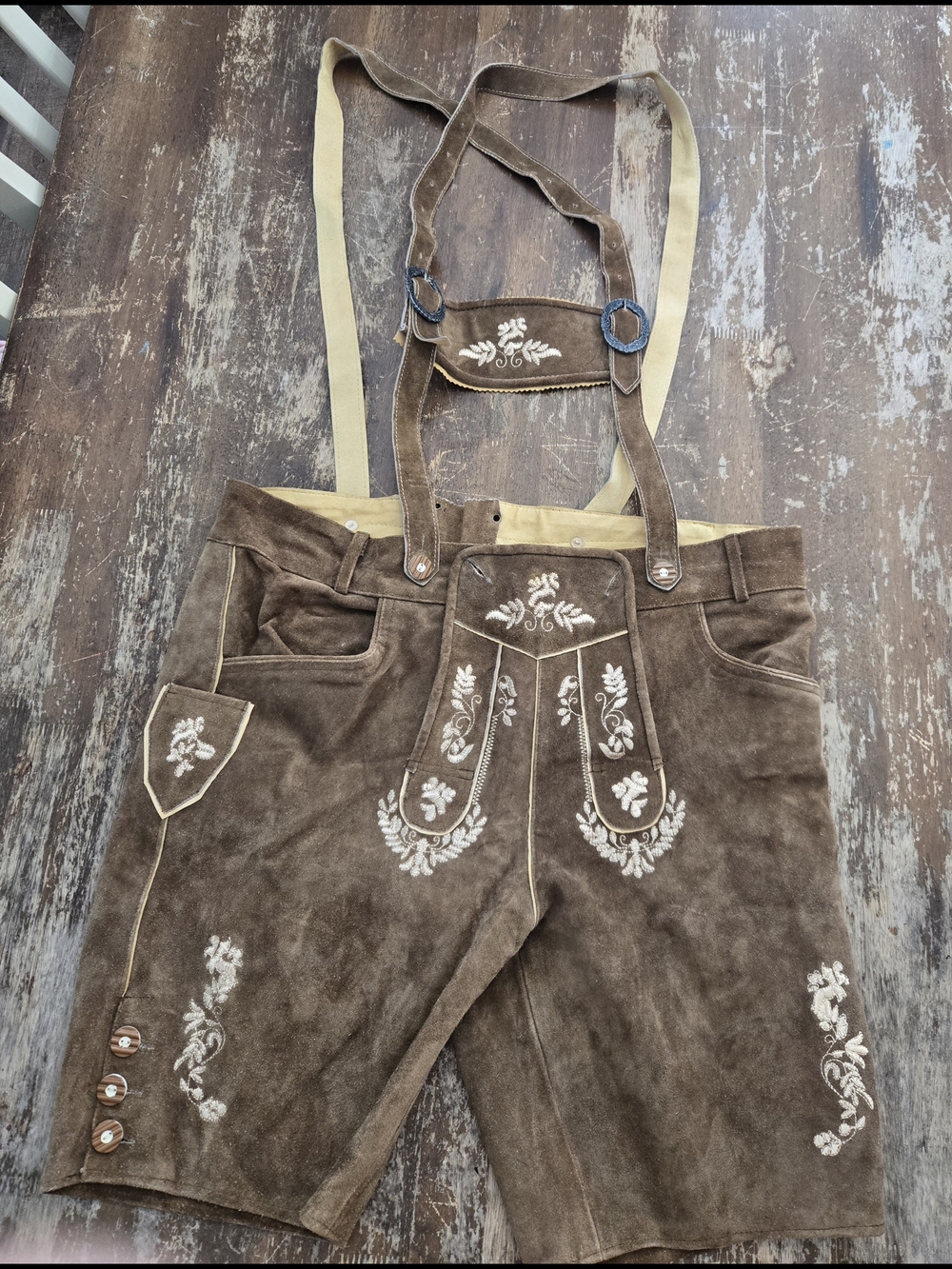 Lederhosen Leather Shorts with Suspenders